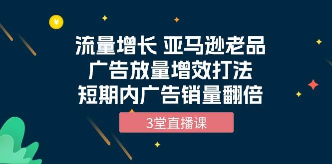 （10112期）流量增长 亚马逊老品广告放量增效打法，短期内广告销量翻倍（3堂直播课）-时光论坛