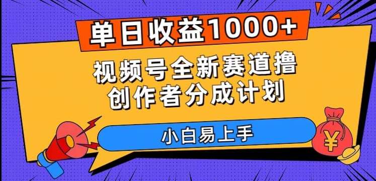 单日收益1000+，视频号全新赛道撸创作者分成计划，小白易上手【揭秘】-时光论坛