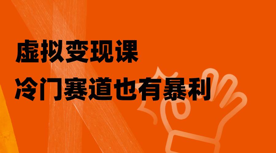 （8219期）虚拟变现课，冷门赛道也有暴利，手把手教你玩转冷门私域-时光论坛