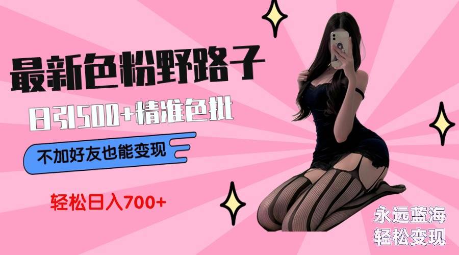 （9119期）最新色粉变现野路子，日引500+老色批 可不加好友直接变现 小白轻松日入700+-时光论坛