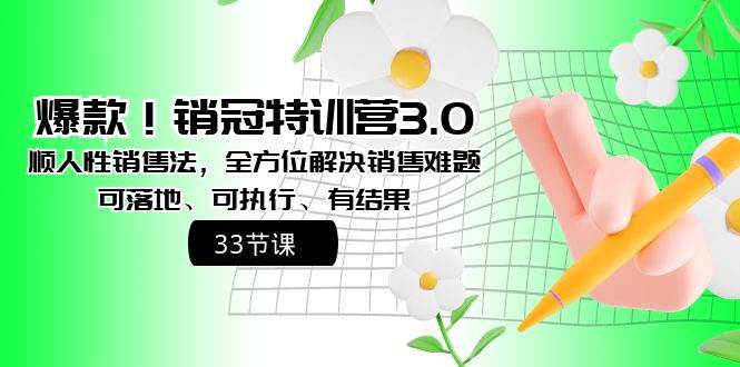 （8573期）爆款！销冠特训营3.0之顺人性销售法，全方位解决销售难题、可落地、可执…-时光论坛
