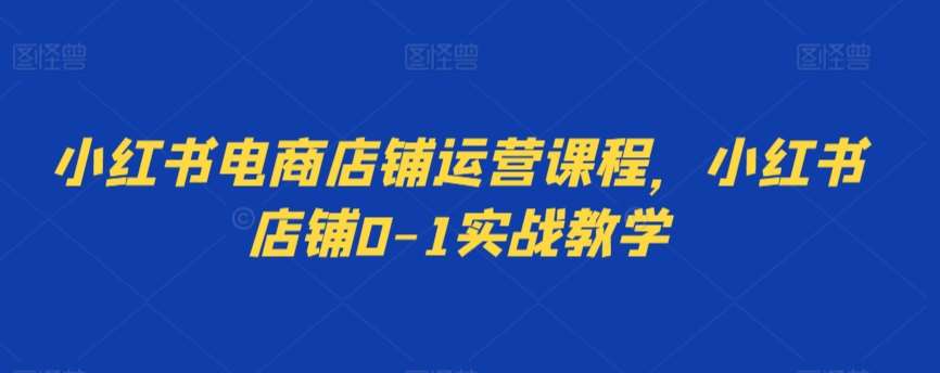 小红书电商店铺运营课程，小红书店铺0-1实战教学-时光论坛
