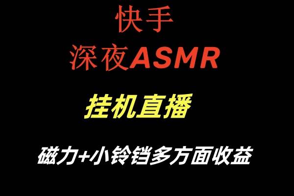 快手深夜ASMR挂机直播磁力+小铃铛多方面收益-时光论坛