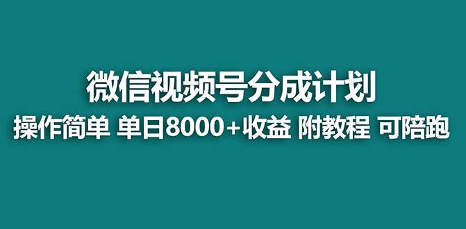 （8649期）【蓝海项目】视频号分成计划最新玩法，单天收益8000+，附玩法教程-时光论坛