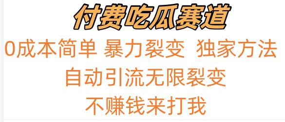 吃瓜付费赛道，暴力无限裂变，0成本，实测日入700+！！！-时光论坛