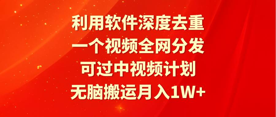 （9224期）利用软件深度去重，一个视频全网分发，可过中视频计划，无脑搬运月入1W+-时光论坛