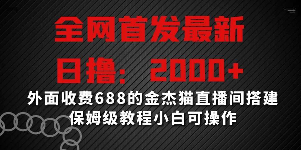 全网首发最新，日撸2000+，外面收费688的金杰猫直播间搭建，保姆级教程小白可操作【揭秘】-时光论坛