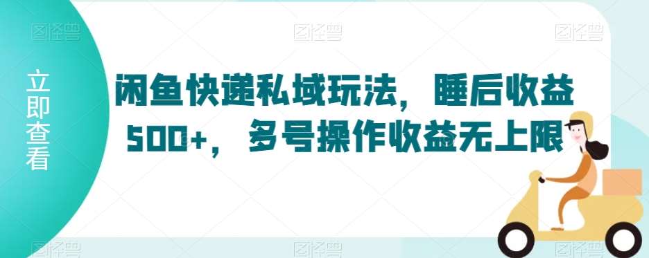 闲鱼快递私域玩法，睡后收益500+，多号操作收益无上限【揭秘】-时光论坛