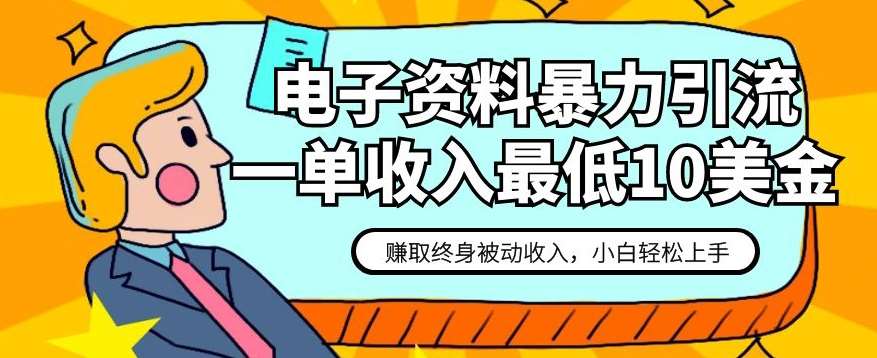 电子资料暴力引流，一单最低10美金，赚取终身被动收入，保姆级教程【揭秘】-时光论坛