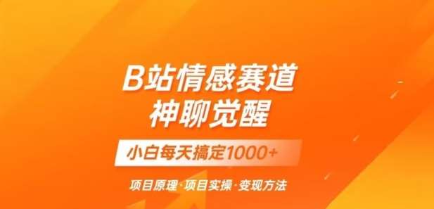 B站情感冷门蓝海赛道秒变现《神聊觉醒》一天轻松变现500+【揭秘】-时光论坛