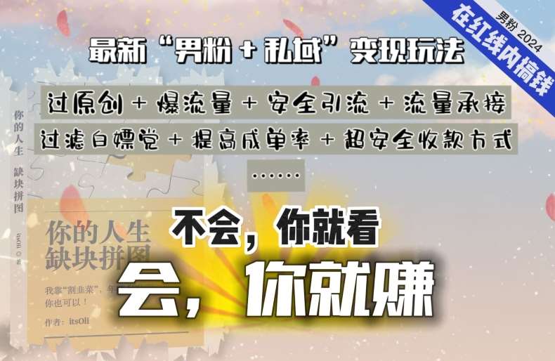 2024，“男粉+私域”还是最耐造、最赚、最轻松、最愉快的变现方式【揭秘】-时光论坛