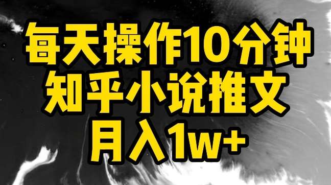每天操作10分钟，知乎小说推文月入1w+【揭秘】-时光论坛
