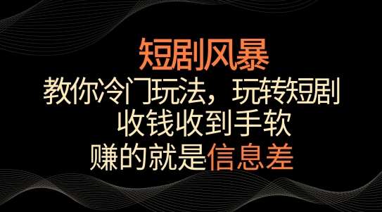 短剧风暴，教你冷门玩法，玩转短剧，收钱收到手软【揭秘】-时光论坛