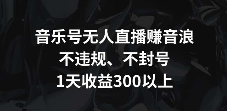 音乐号无人直播赚音浪，不违规、不封号，1天收益300+【揭秘】-时光论坛