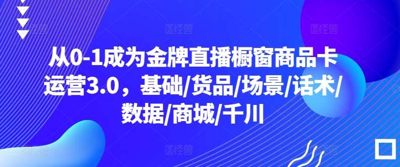 从0-1成为金牌直播橱窗商品卡运营3.0，基础/货品/场景/话术/数据/商城/千川-时光论坛