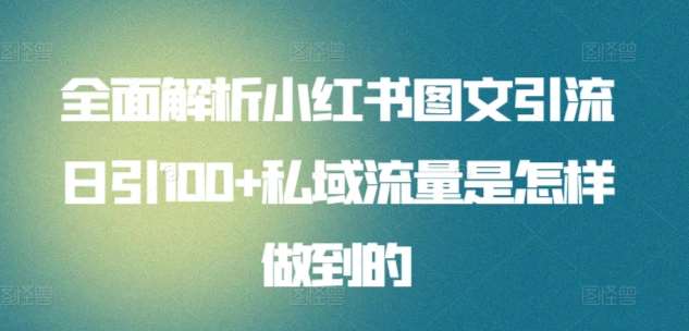 全面解析小红书图文引流日引100+私域流量是怎样做到的【揭秘】-时光论坛