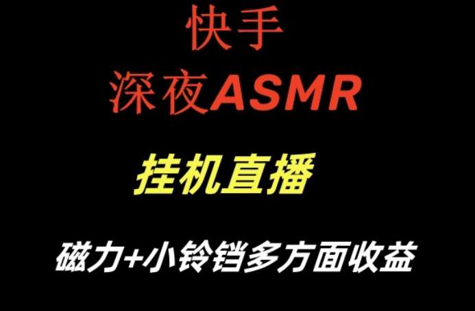 快手深夜性感ASMR挂机直播，磁力+小铃铛收益（附带工具和5G素材）【揭秘】-时光论坛