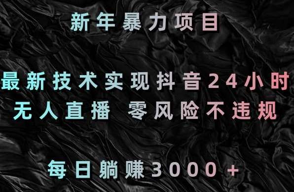 新年暴力项目，最新技术实现抖音24小时无人直播，零风险不违规，每日躺赚3000＋【揭秘】-时光论坛