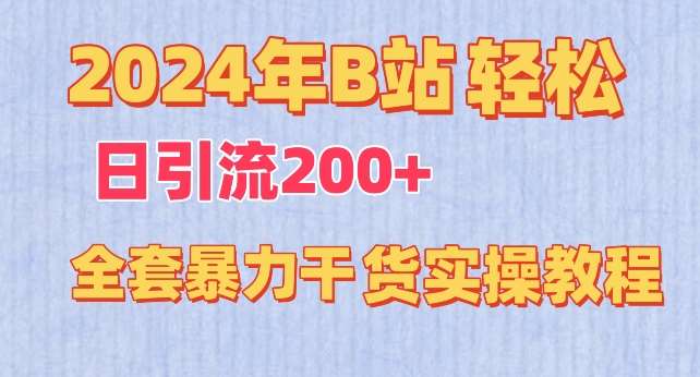 2024年B站轻松日引流200+的全套暴力干货实操教程【揭秘】-时光论坛
