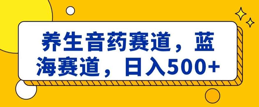 养生音药赛道，蓝海赛道，日入500+【揭秘】-时光论坛