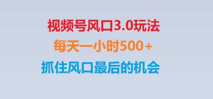 视频号风口3.0玩法单日收益1000+,保姆级教学,收益太猛,抓住风口最后的机会【揭秘】-时光论坛