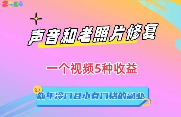 声音和老照片修复，一个视频5种收益，新年冷门且小有门槛的副业【揭秘】-时光论坛