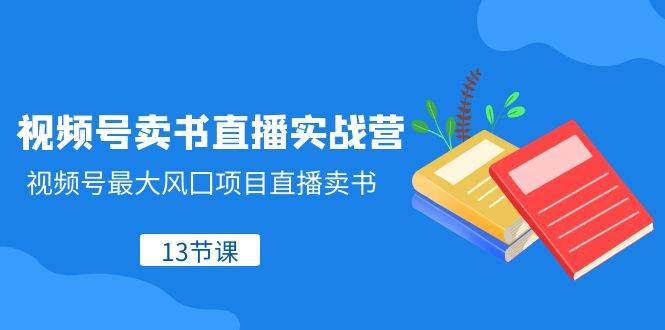 视频号卖书直播实战营，视频号最大风囗项目直播卖书（13节课）-时光论坛