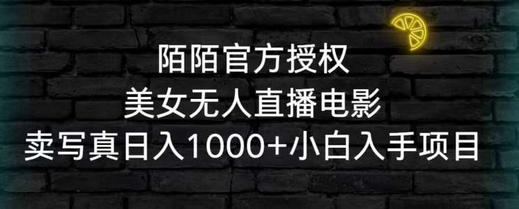 陌陌官方授权美女无人直播电影，卖写真日入1000+小白入手项目【揭秘】-时光论坛