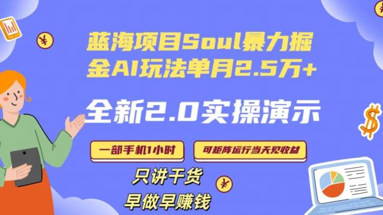 Soul怎么做到单月变现25000+全新2.0AI掘金玩法全程实操演示小白好上手【揭秘】-时光论坛