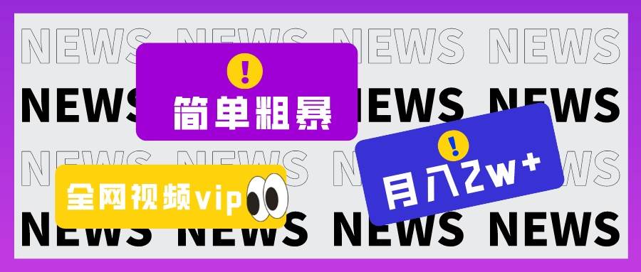 简单粗暴零成本，高回报，全网视频VIP掘金项目，月入2万＋-时光论坛