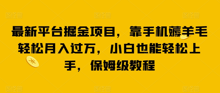 最新平台掘金项目，靠手机薅羊毛轻松月入过万，小白也能轻松上手，保姆级教程【揭秘】-时光论坛