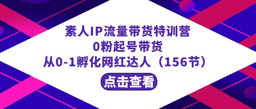 繁星·计划素人IP流量带货特训营：0粉起号带货 从0-1孵化网红达人（156节）-时光论坛