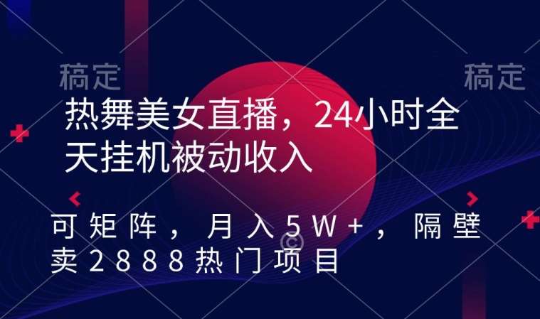 热舞美女直播，24小时全天挂机被动收入，可矩阵，月入5W+，隔壁卖2888热门项目【揭秘】-时光论坛