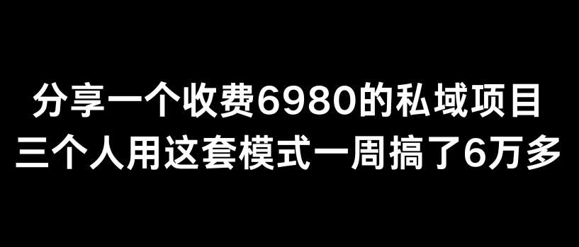 分享一个外面卖6980的私域项目三个人用这套模式一周搞了6万多【揭秘】-时光论坛