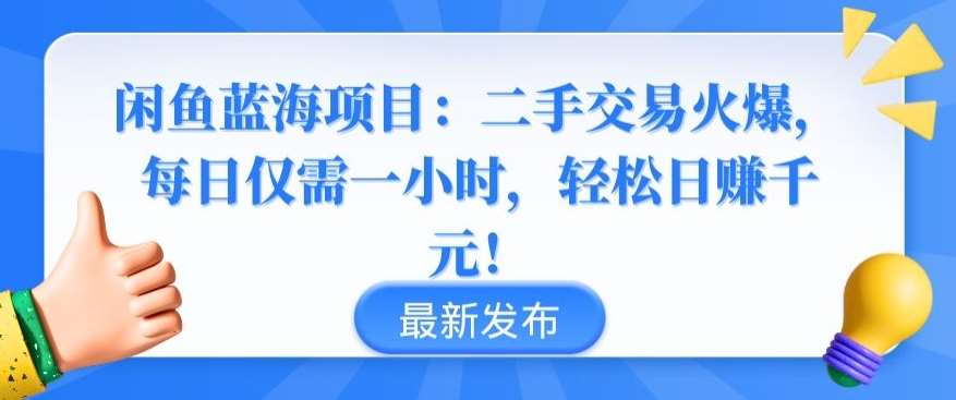 闲鱼蓝海项目：二手交易火爆，每日仅需一小时，轻松日赚千元【揭秘】-时光论坛