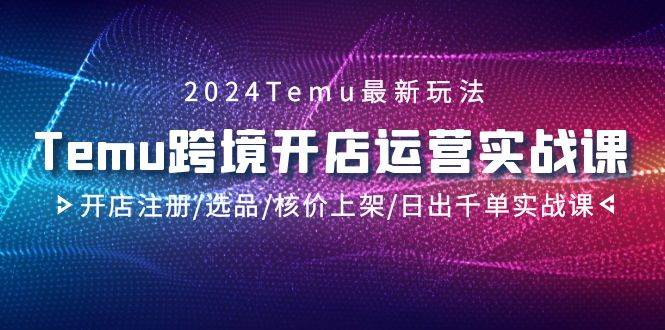 （9208期）2024Temu跨境开店运营实战课，开店注册/选品/核价上架/日出千单实战课-时光论坛