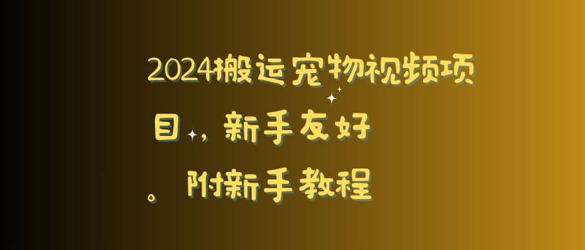 2024搬运宠物视频项目，新手友好，完美去重，附新手教程【揭秘】-时光论坛