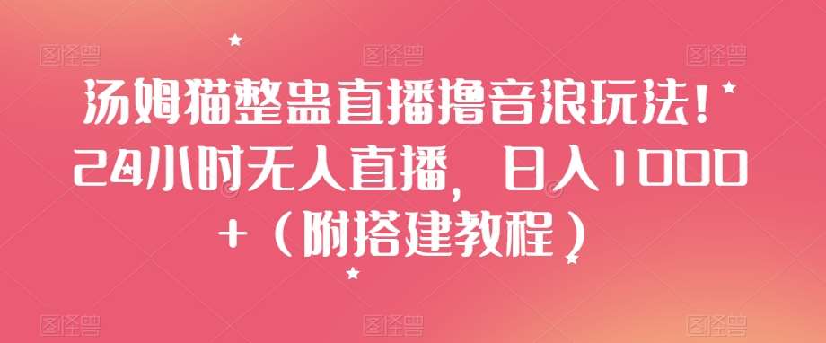 汤姆猫整蛊直播撸音浪玩法！24小时无人直播，日入1000+（附搭建教程）【揭秘】-时光论坛