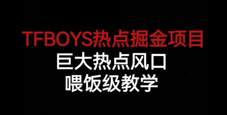TFBOYS热点掘金项目，巨大热点风口，喂饭级教学-时光论坛