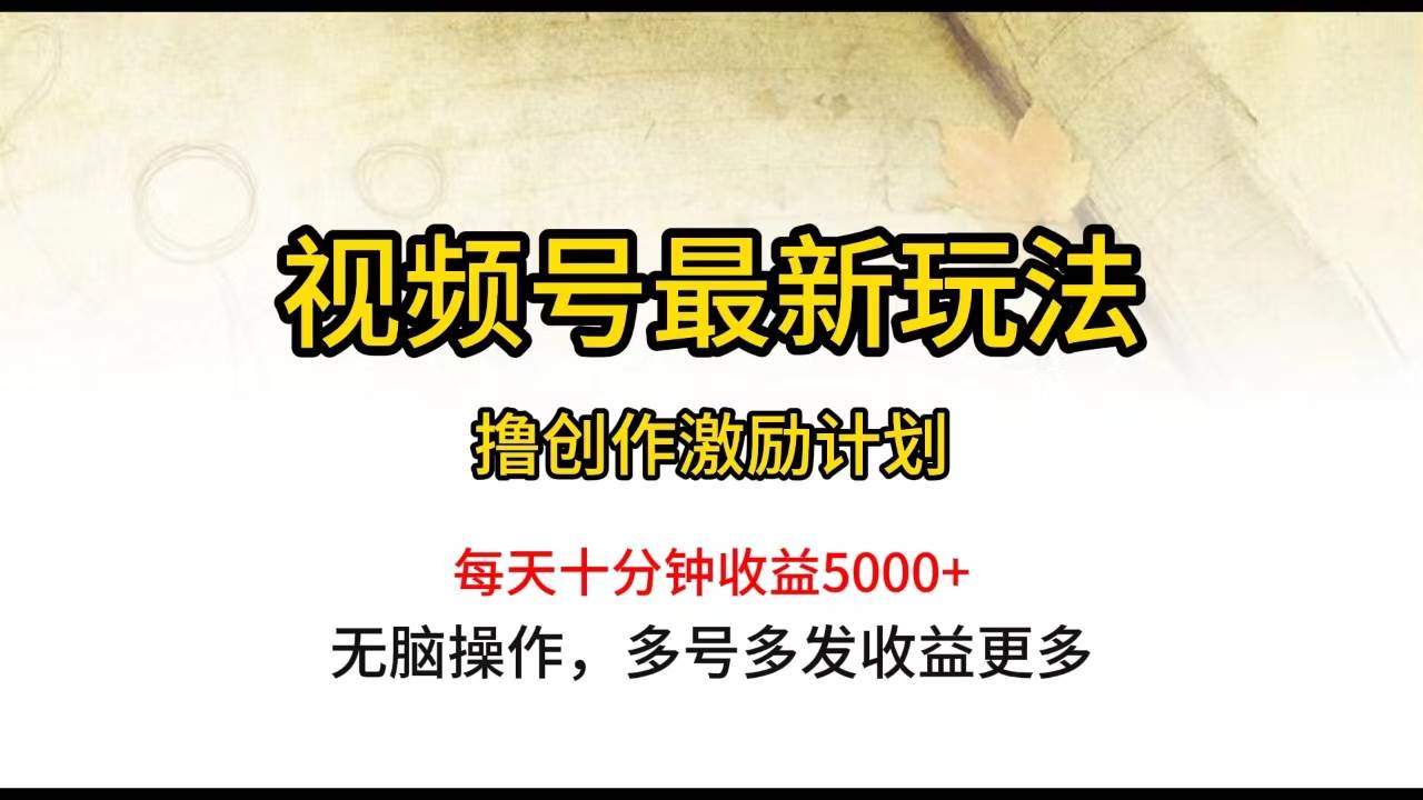 （10087期）视频号最新玩法，每日一小时月入5000+-时光论坛