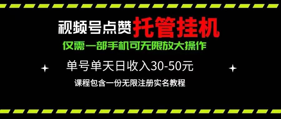 （10644期）视频号点赞托管挂机，单号单天利润30~50，一部手机无限放大（附带无限…-时光论坛