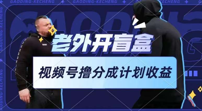 老外开盲盒视频，撸视频号分成计划收益，每天只需一小时，新手小白轻松上手【揭秘】-时光论坛