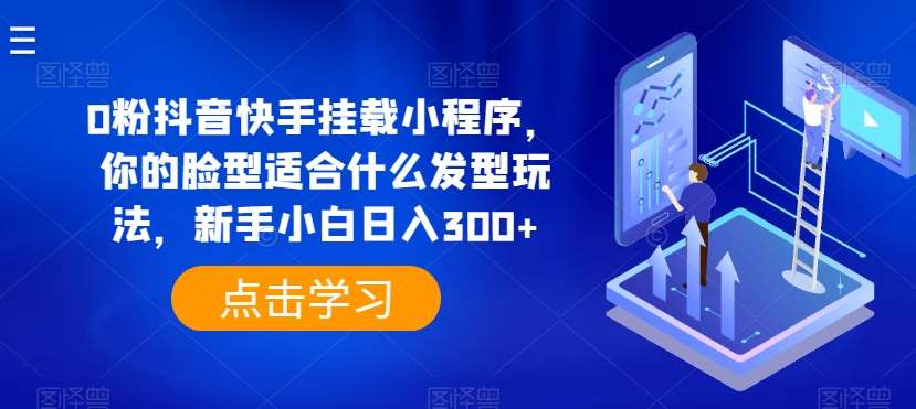 0粉抖音快手挂载小程序，你的脸型适合什么发型玩法，新手小白日入300+【揭秘】-时光论坛
