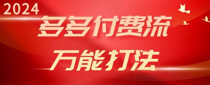 2024多多付费流万能打法、强付费起爆、流量逻辑、高转化、高投产【揭秘】-时光论坛