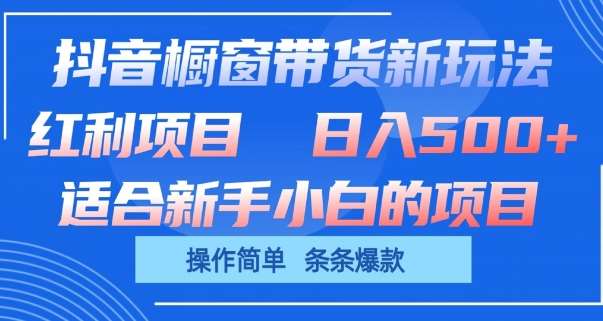 抖音橱窗带货新玩法，单日收益几张，操作简单，条条爆款【揭秘】-时光论坛