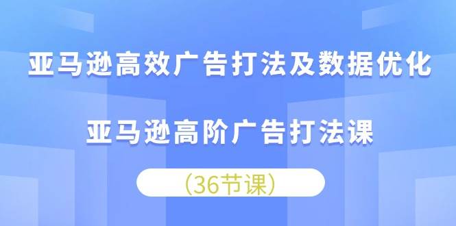 （10649期）亚马逊 高效广告打法及数据优化，亚马逊高阶广告打法课（36节）-时光论坛