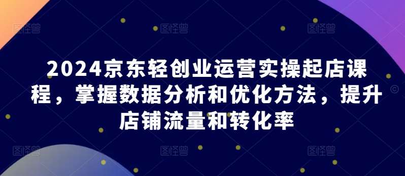 2024京东轻创业运营实操起店课程，掌握数据分析和优化方法，提升店铺流量和转化率-时光论坛