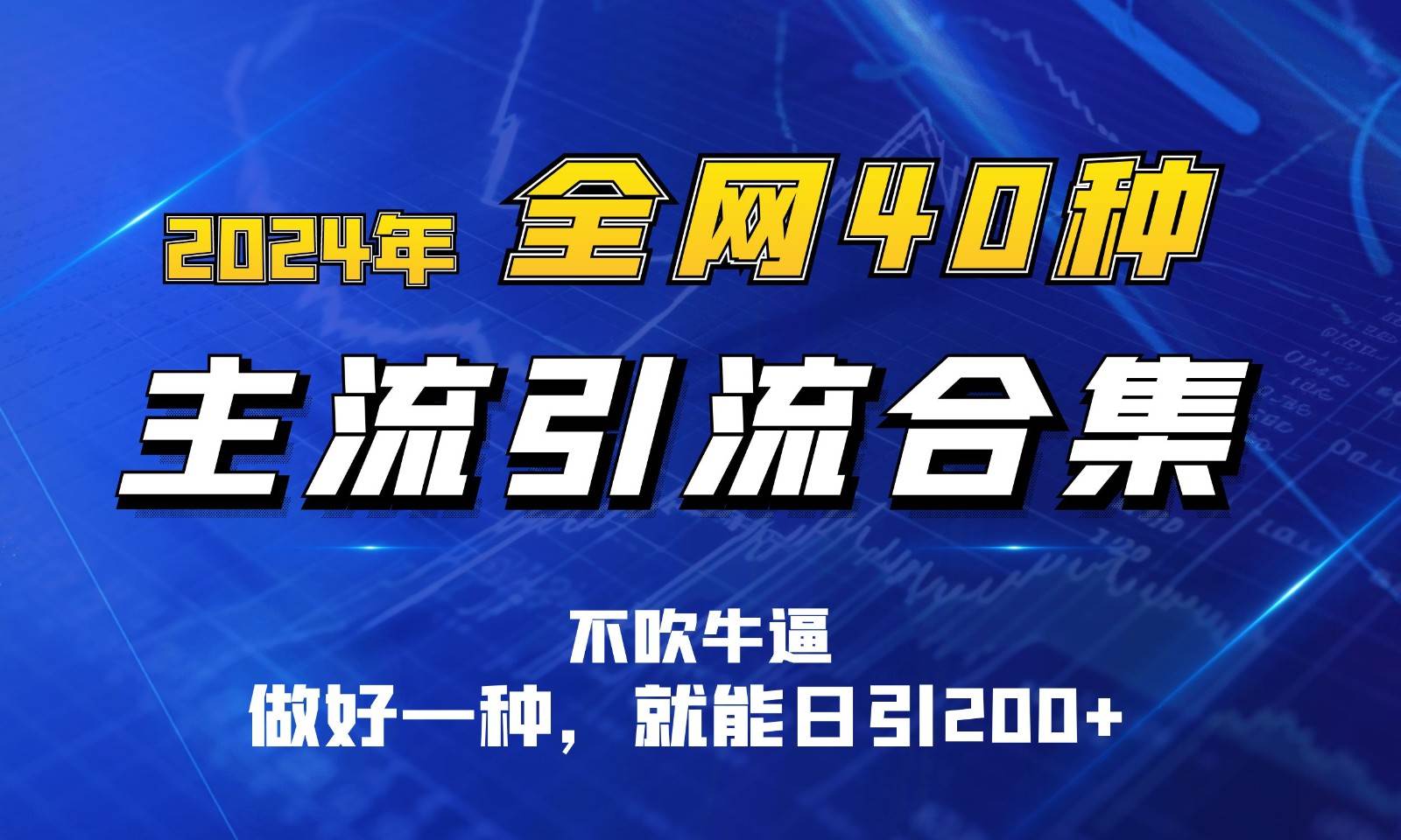 2024年全网40种暴力引流合计，做好一样就能日引100+-时光论坛