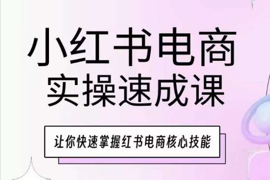 小红书电商实操速成课，让你快速掌握红书电商核心技能-时光论坛
