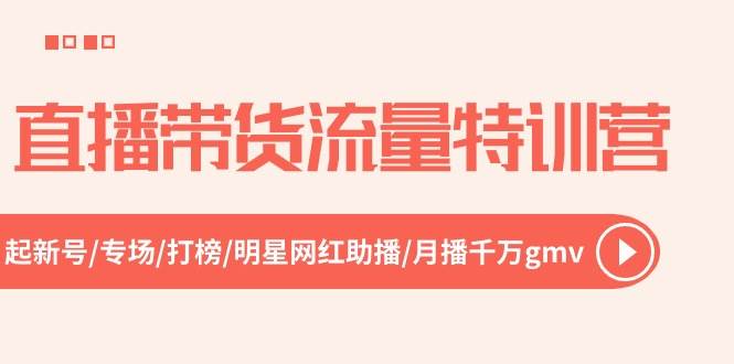 （10971期）直播带货流量特训营，起新号-专场-打榜-明星网红助播 月播千万gmv（52节）-时光论坛